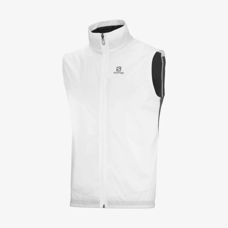 White Salomon Bonatti Aero Hybrid Waterproof Men's Vest | PH 67459P